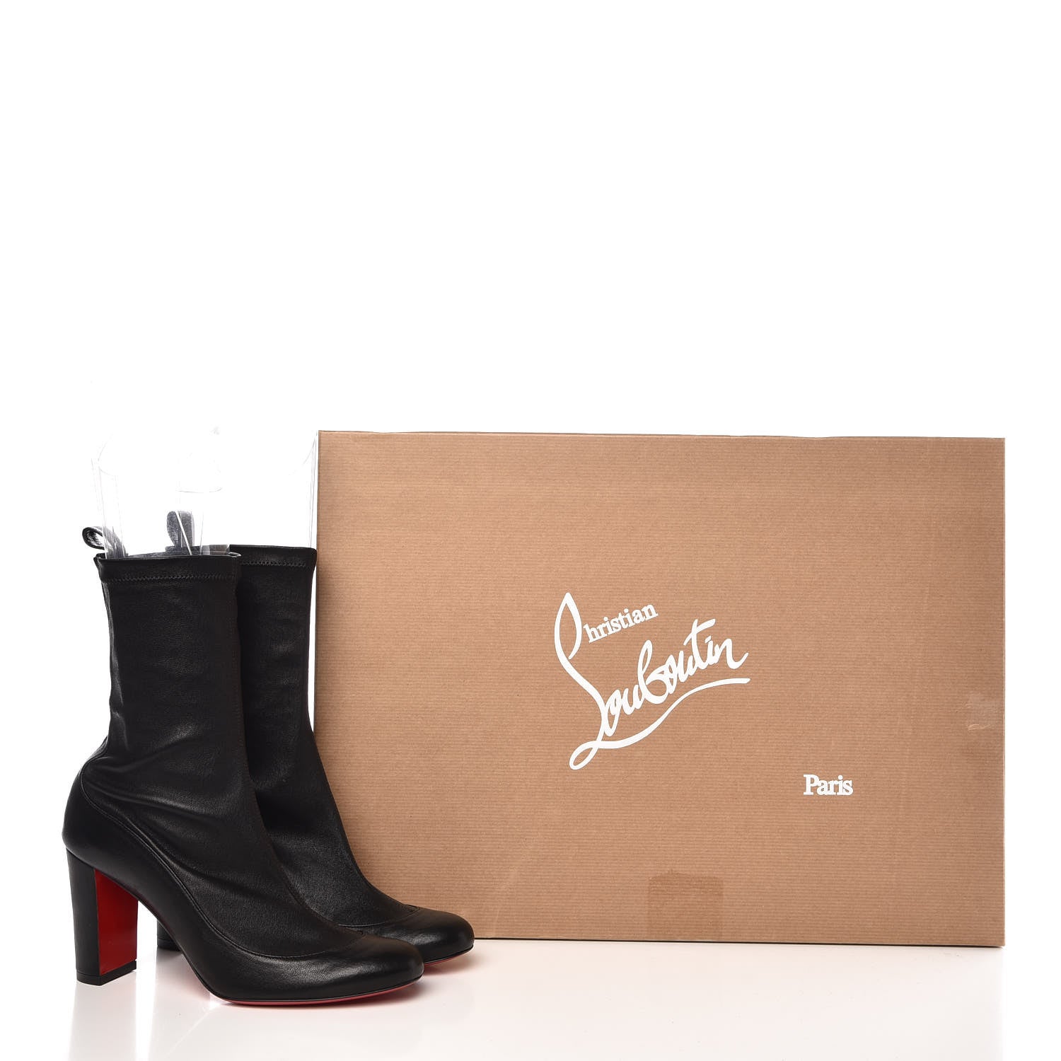 Christian Louboutin Veau Velours Stretch Gena 85 Bootie 35 Black 8 of 8
