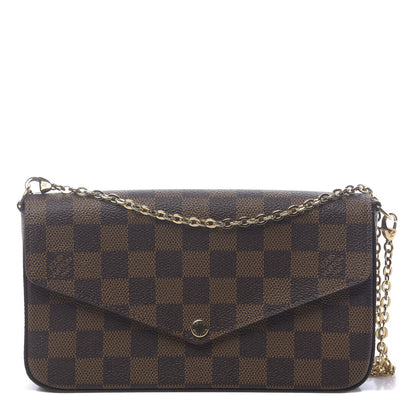 Louis Vuitton Damier Ebene Pochette Felicie Chain Wallet 1 of 13