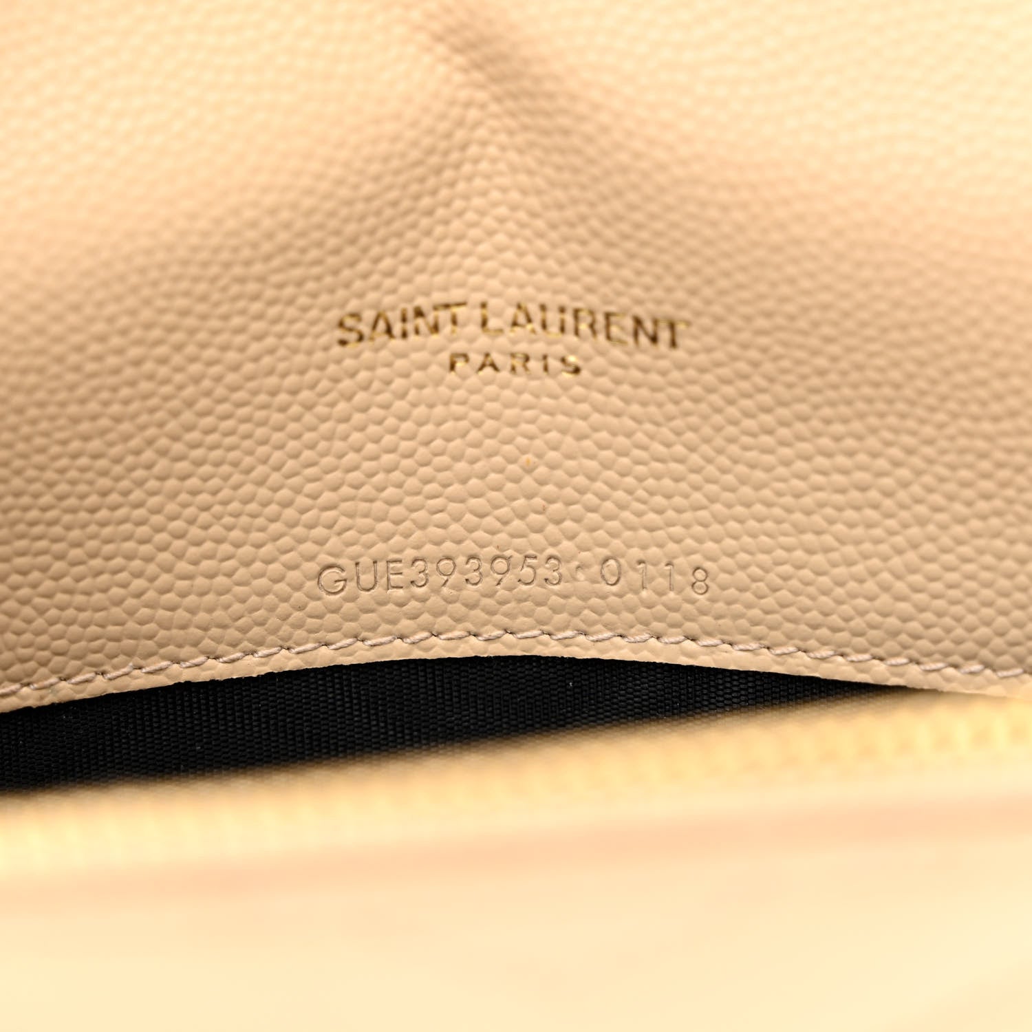 Saint Laurent Grain De Poudre Matelasse Chevron Monogram Envelope Chain Wallet Nude Powder 7 of 13