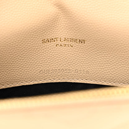 Saint Laurent Grain De Poudre Matelasse Chevron Monogram Envelope Chain Wallet Nude Powder 7 of 13