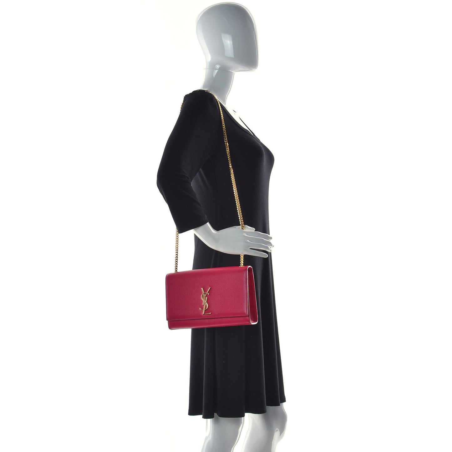 Grain De Poudre Medium Monogram Kate Satchel Lipstick Fuchsia
