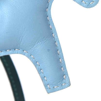 Hermes Milo Lambskin Grigri Rodeo Horse Bag Charm PM Celeste Malachite Craie 6 of 7