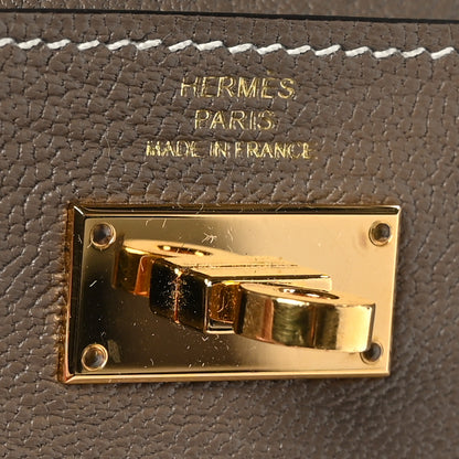 Hermes Chevre Chandra Kelly Pocket Compact Wallet Etoupe 6 of 7