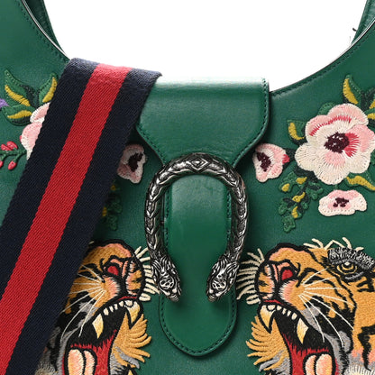Gucci Calfskin Web Embroidered Small Dionysus Hobo Emerald Green 8 of 11