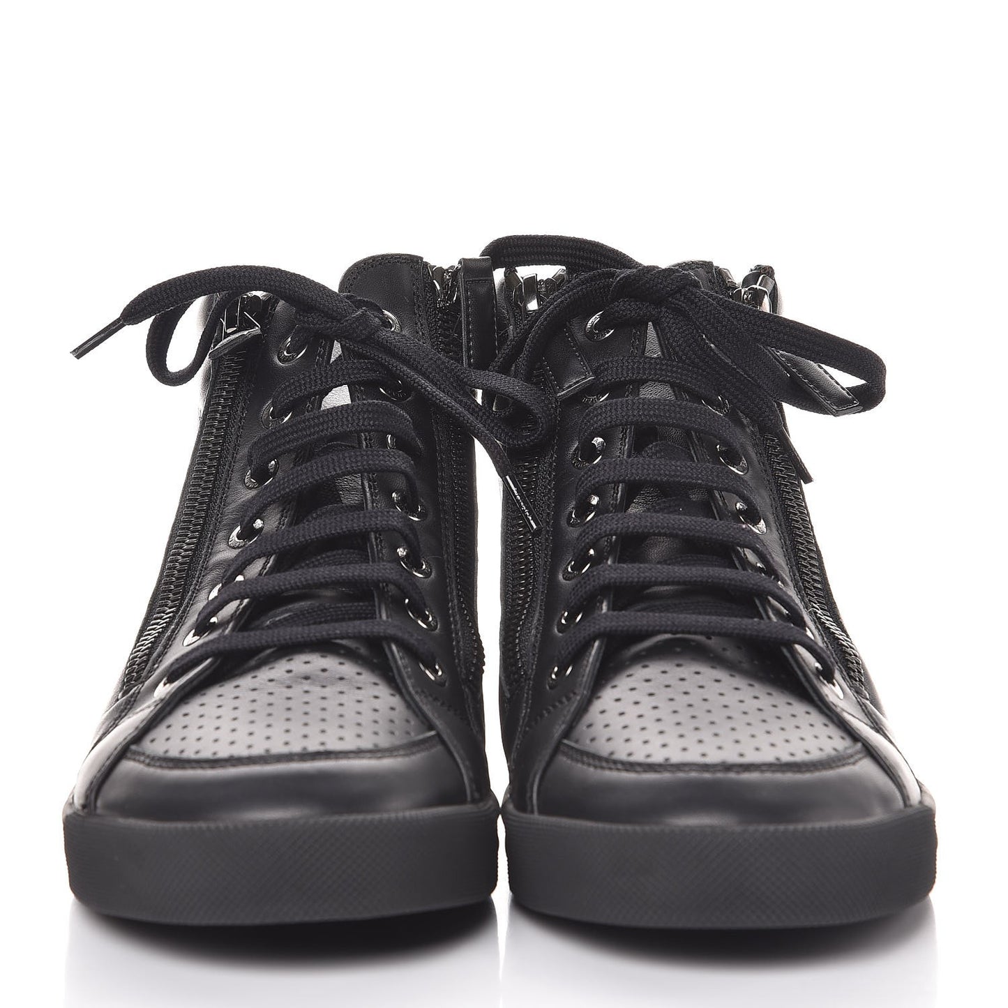 Calfskin High Top CC Sneakers 39 Black