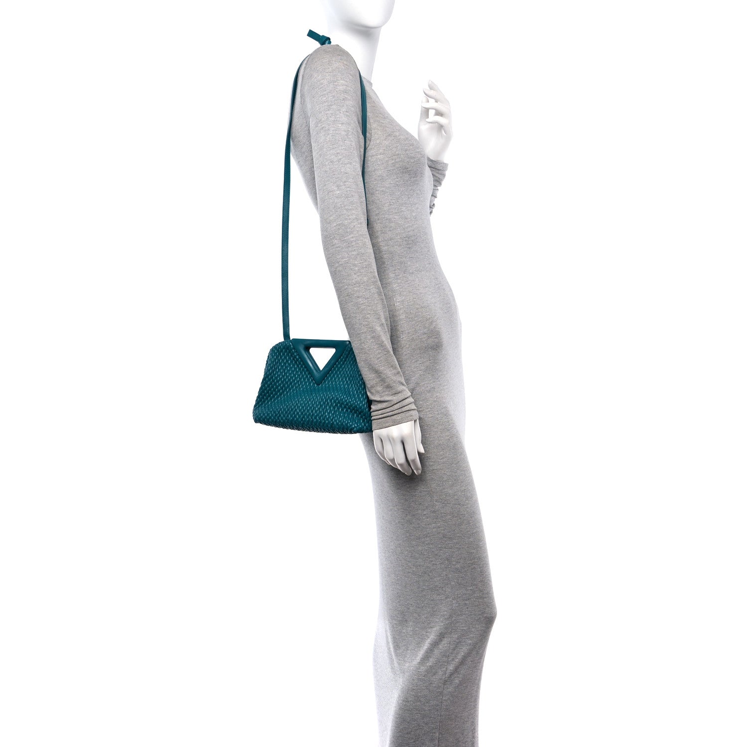 Bottega Veneta Lambskin Knit Small The Point Triangle Bag Mallard 2 of 8