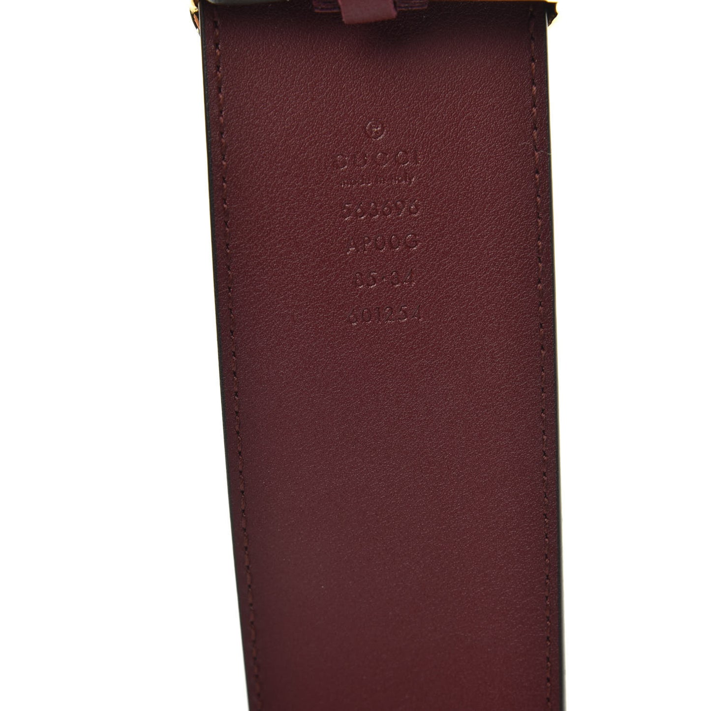 Calfskin Lizard Double G 50mm Belt 85 34 Vintage Bordeaux