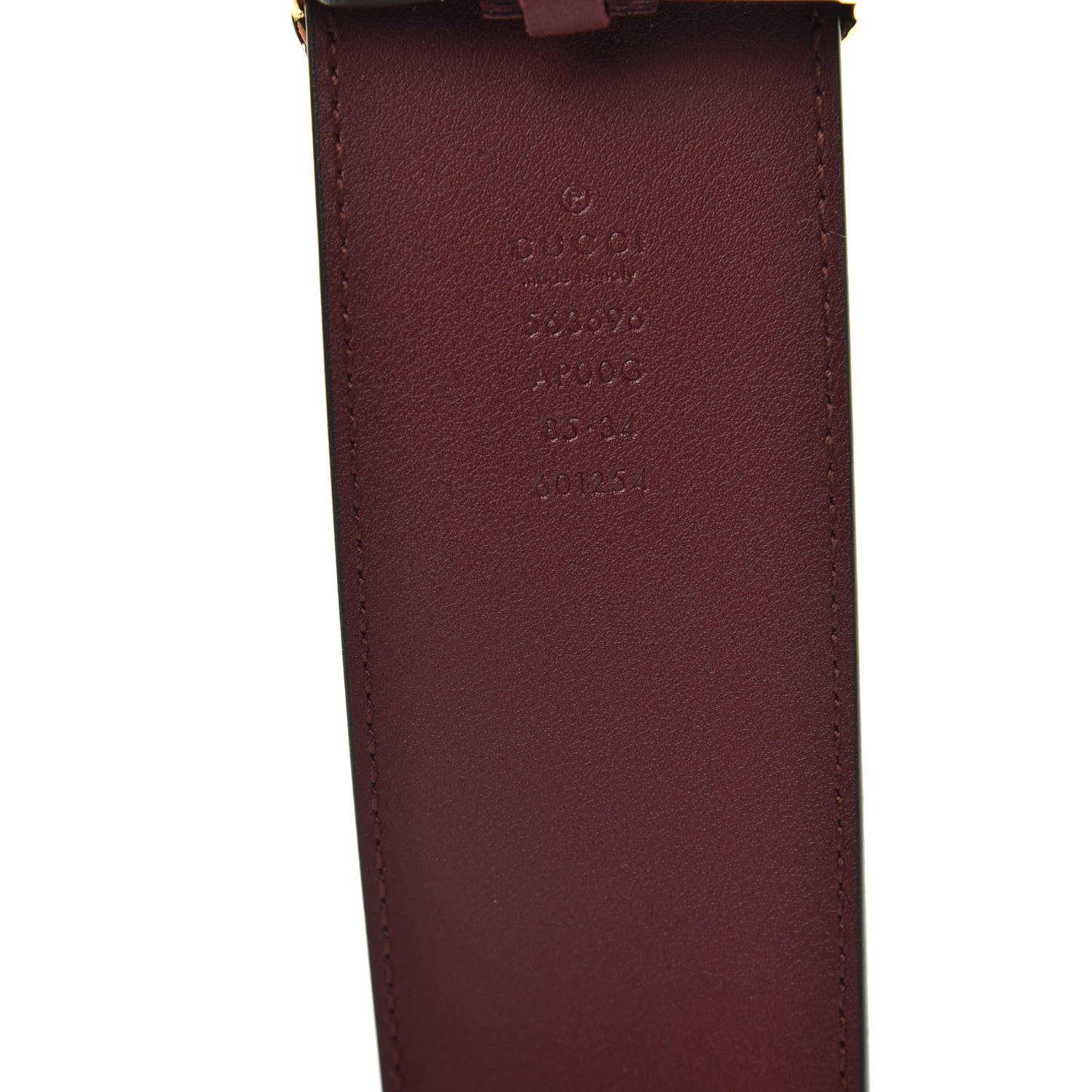 Gucci Calfskin Lizard Double G 50mm Belt 85 34 Vintage Bordeaux 4 of 5