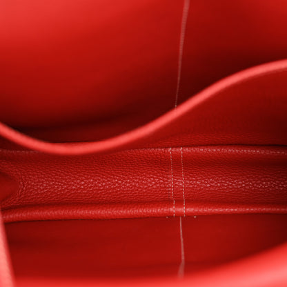Hermes Taurillon Clemence Verso Halzan 31 GM Rouge Casaque Vermillion 5 of 13