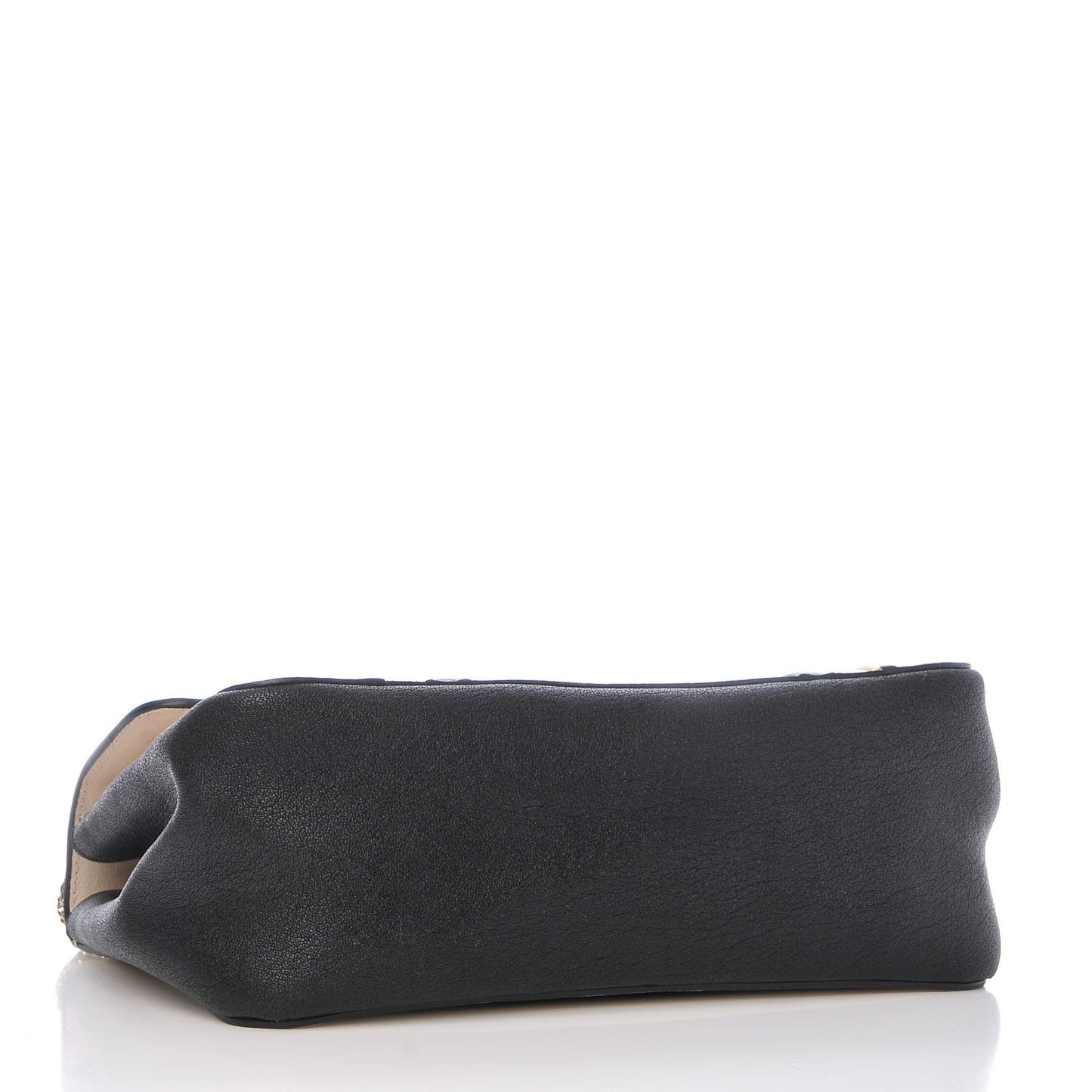 Goatskin Medium Elsie Shoulder Bag Black White