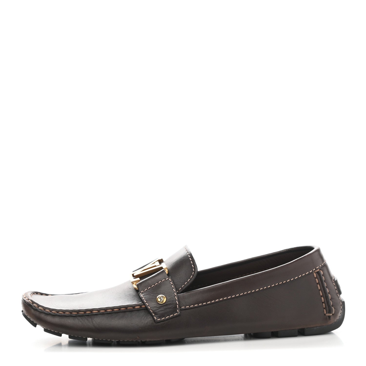 Louis Vuitton Grained Calfskin Monte Carlo Car Shoe Moccasin Loafers 10 Black 1 of 9