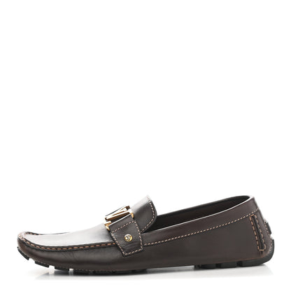 Louis Vuitton Grained Calfskin Monte Carlo Car Shoe Moccasin Loafers 10 Black 1 of 9
