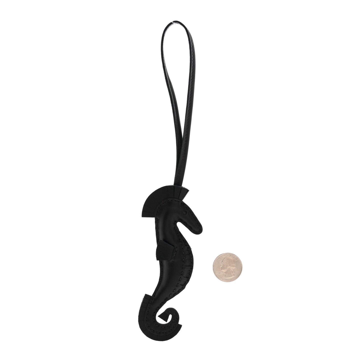Milo Lambskin Seahorse Bag Charm So Black