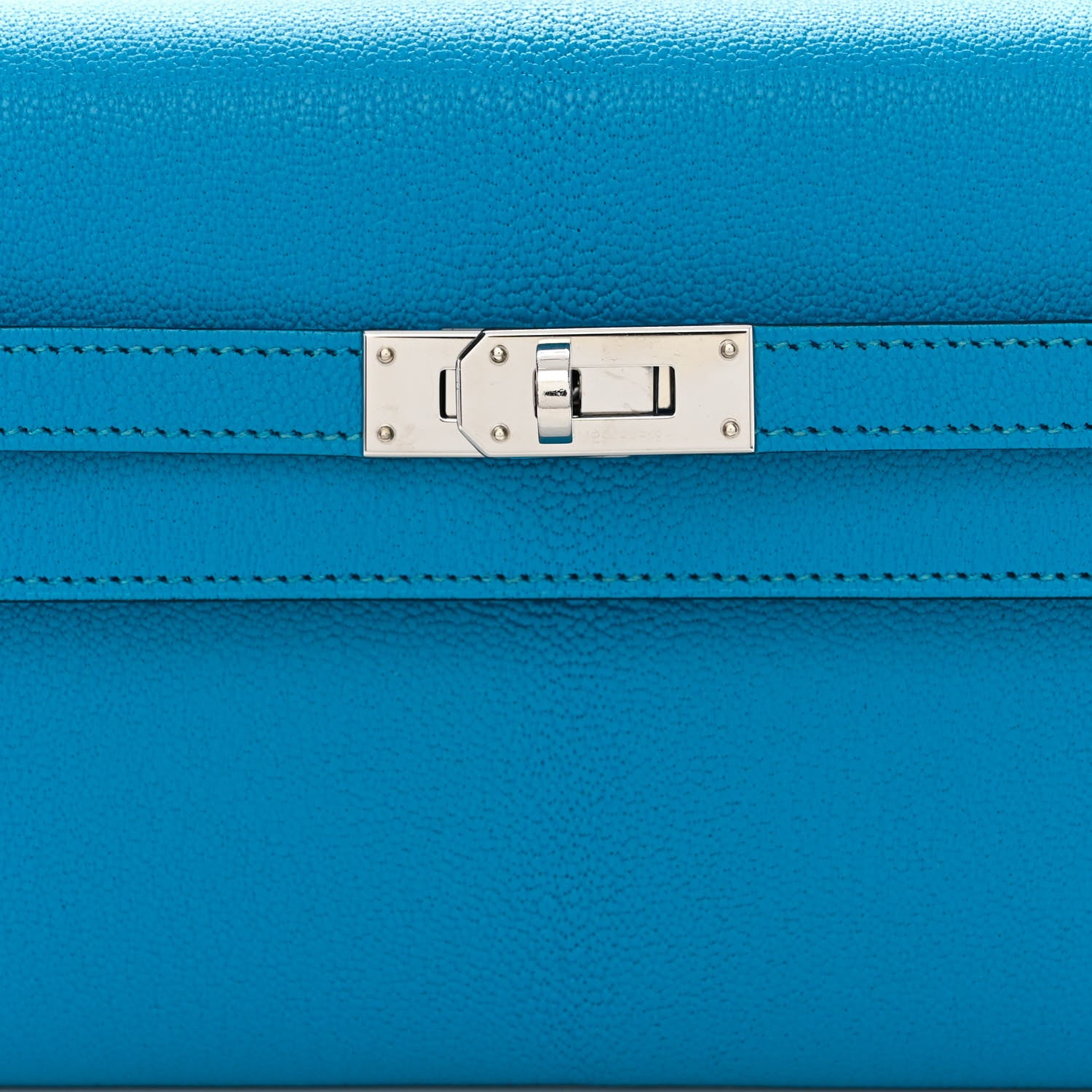 Hermes Chevre Mysore Kelly Wallet To Go Bleu Frida 8 of 10