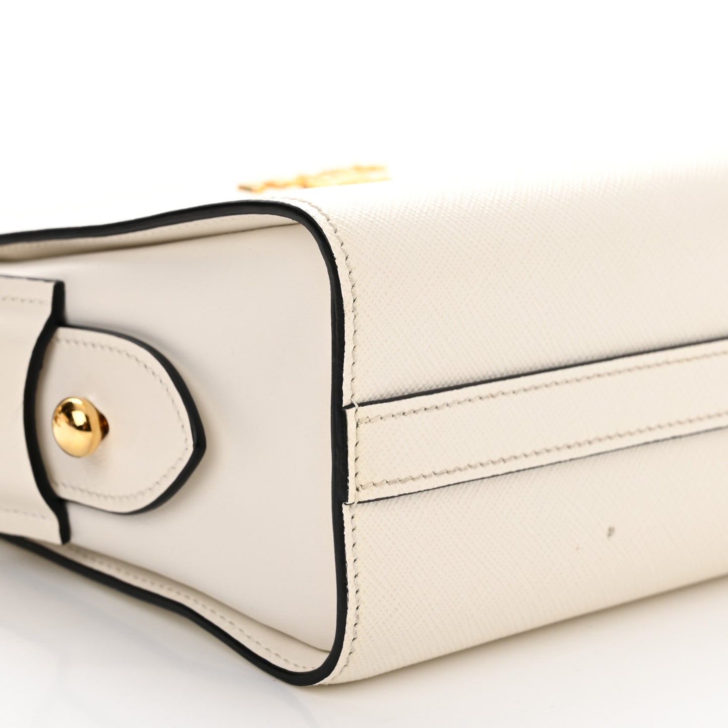 Saffiano City Calfskin Esplanade Crossbody Bag White