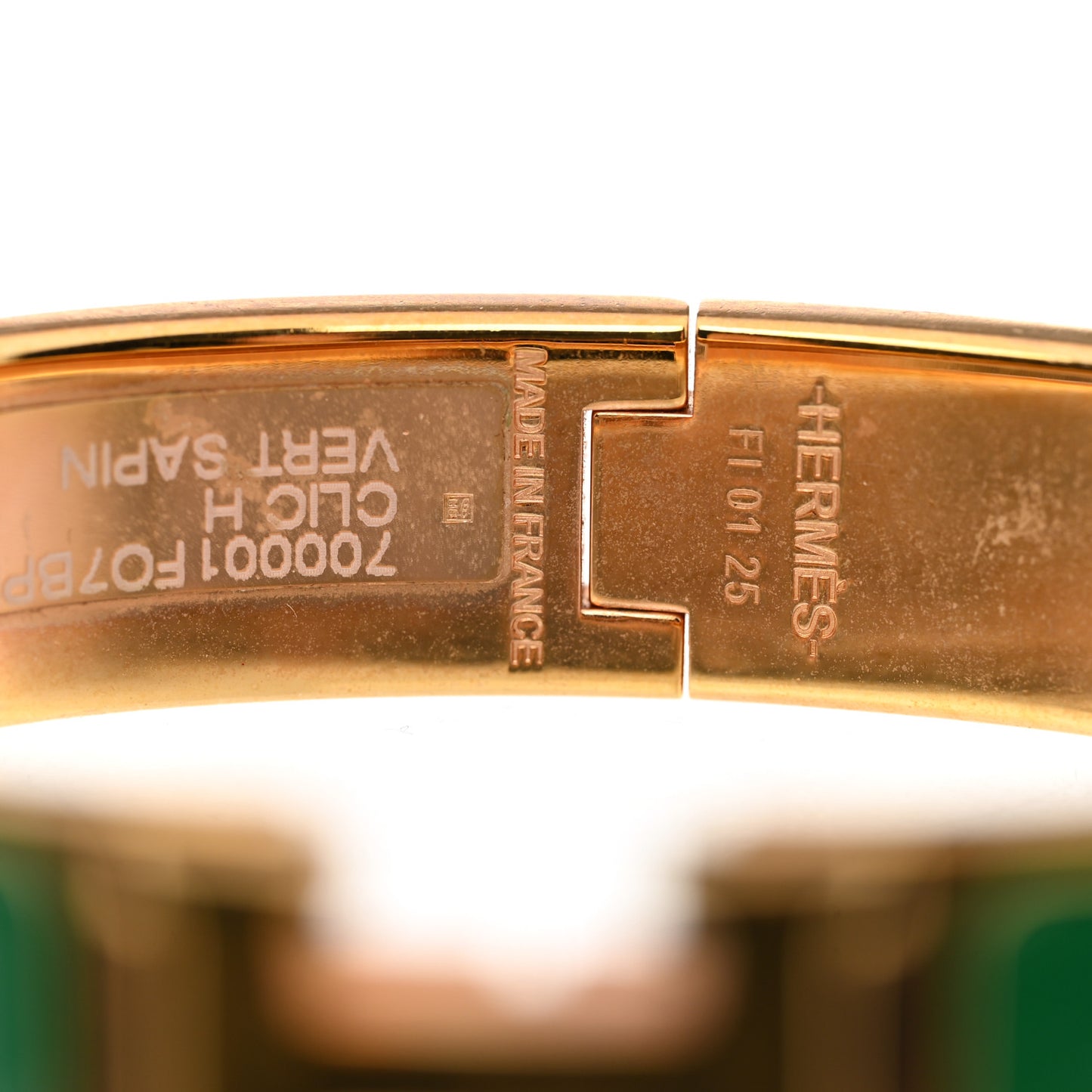 Enamel Narrow Clic Clac H Bracelet Vert Sapin