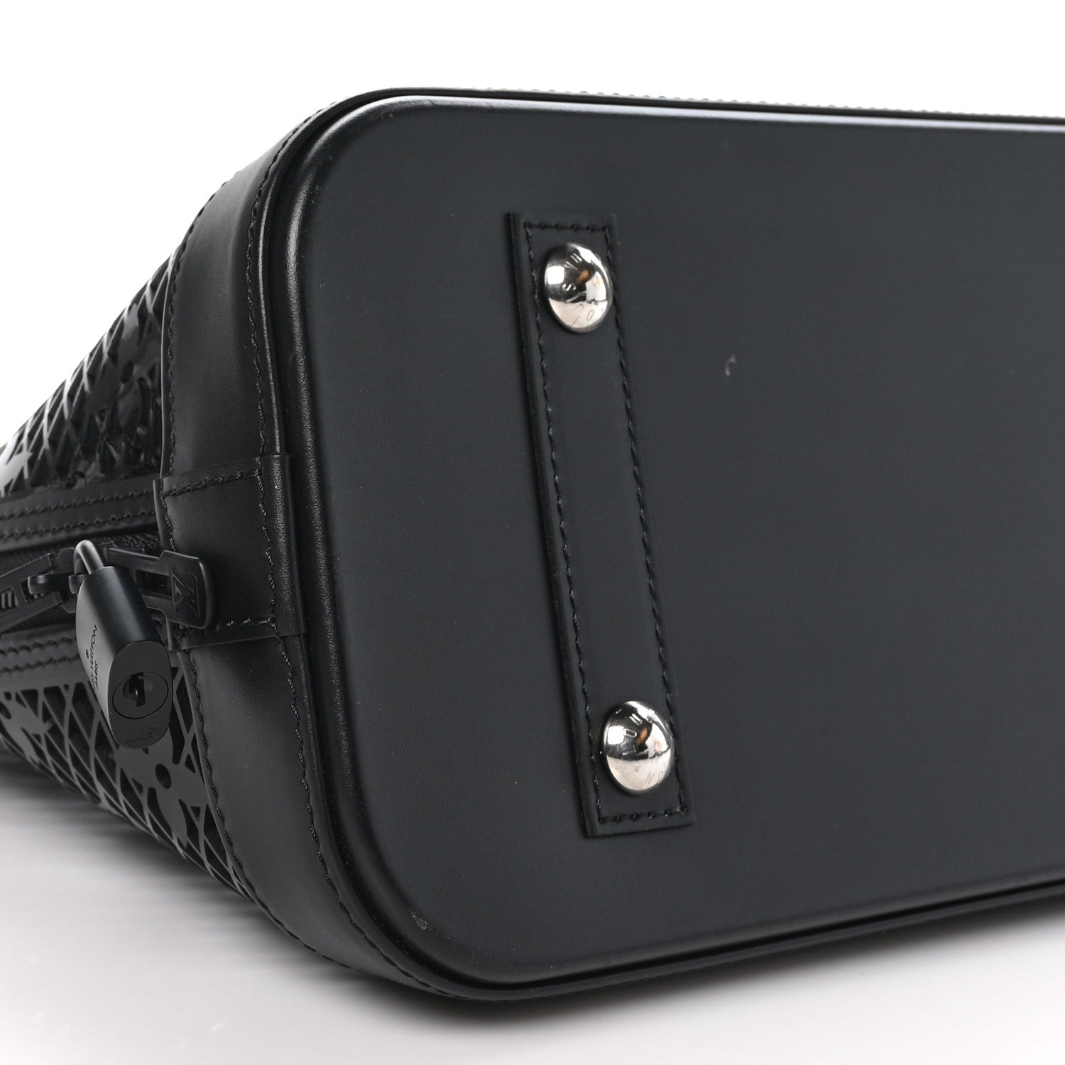 Louis Vuitton Patent Calfskin Laced Monogram Alma PM Black 13 of 14