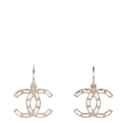 Chanel Baguette Crystal CC Dangle Earrings Gold 1 of 4