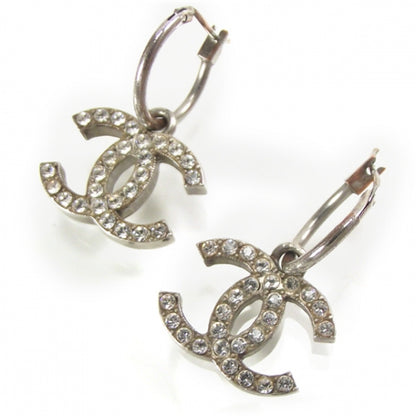 Chanel Crystal CC Logo Rhinestone Earrings 1 of 3