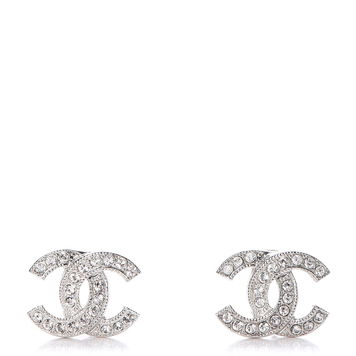 Crystal CC Earrings Silver