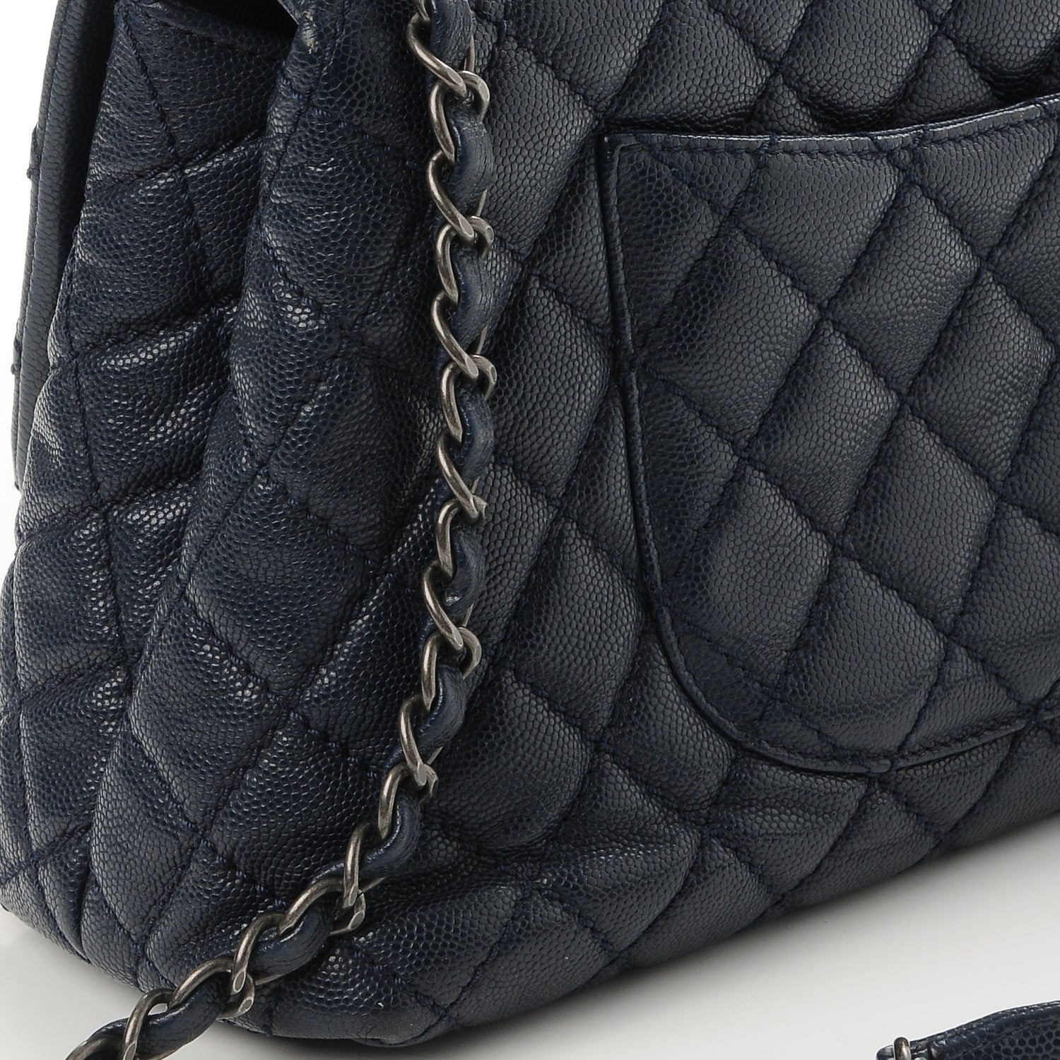 Chanel Caviar Quilted Small Coco Handle Flap Navy 8 of 10