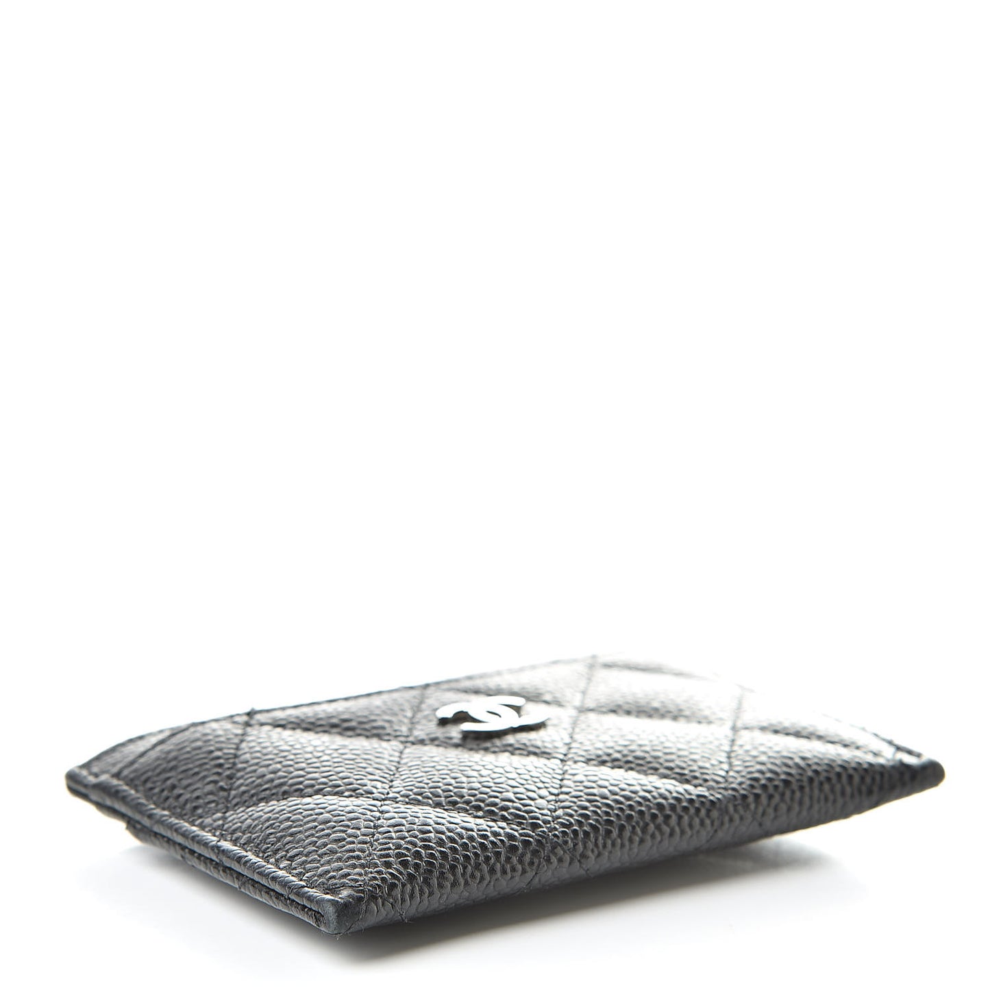 Caviar Quilted Card Holder Black