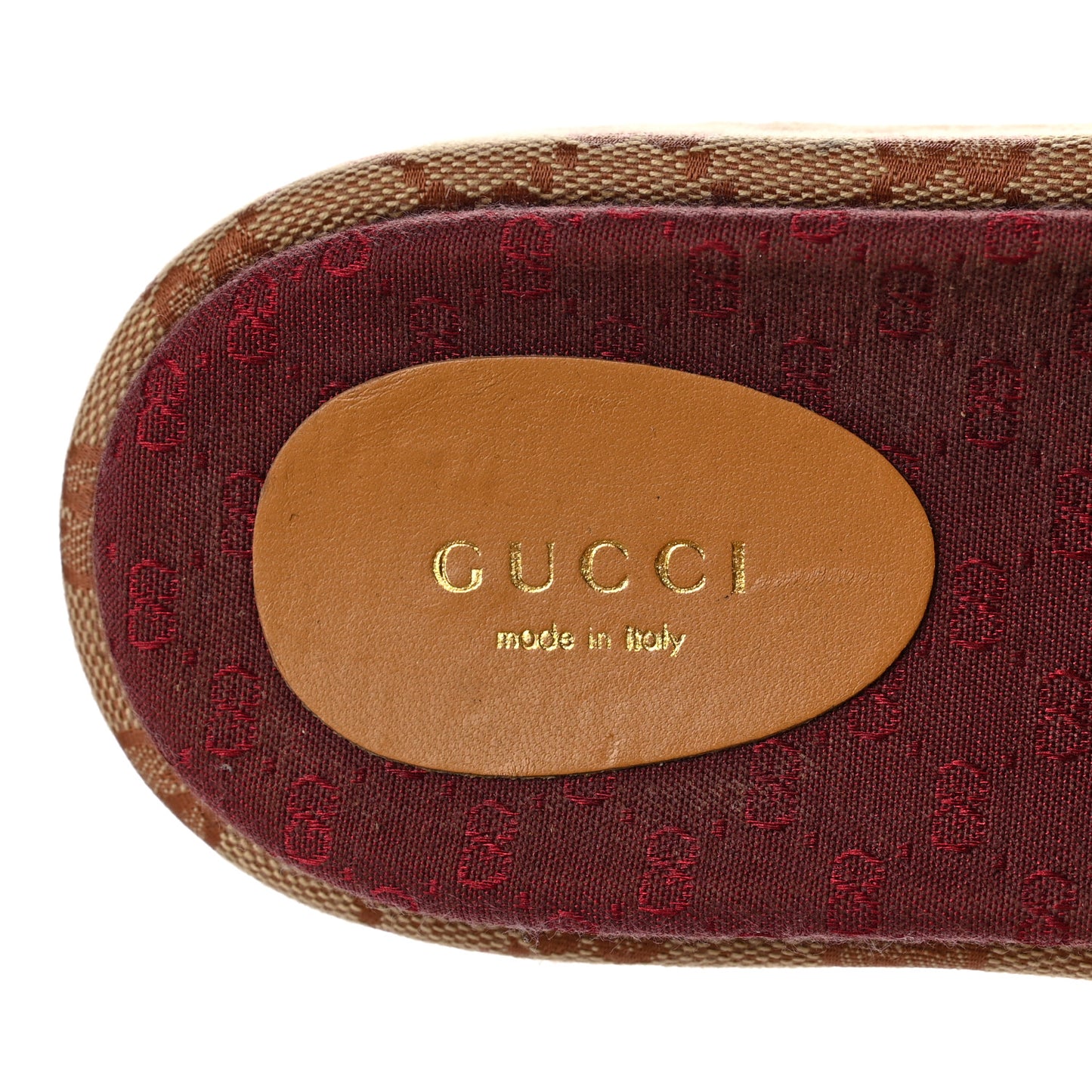 Canvas GG Monogram Angelina Platform Slide Sandals 36.5 Beige Ruggine