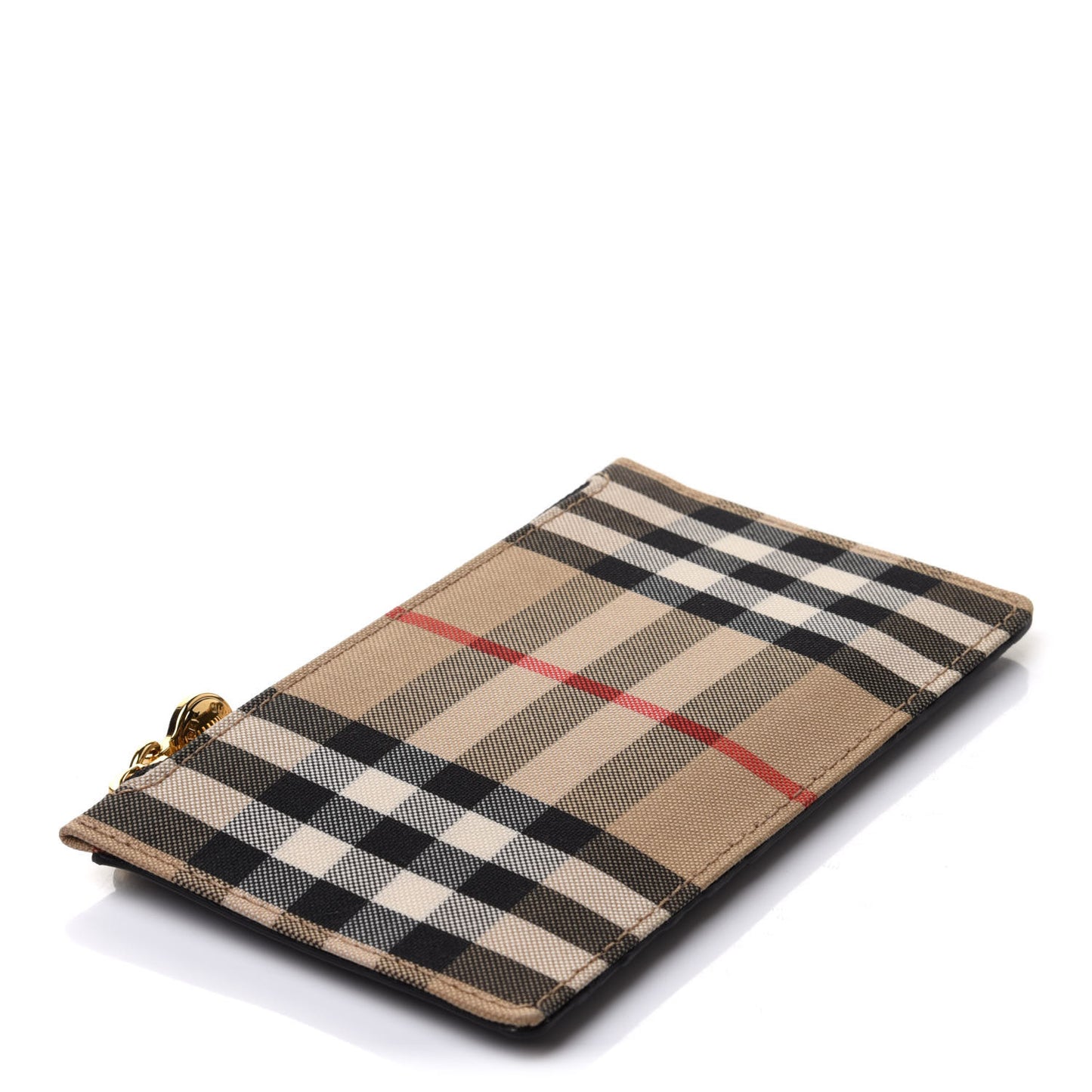 Vintage Check Calfskin Coin Case Card Holder Black