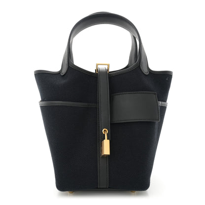 Hermes Toile Goeland Swift Cargo Picotin Lock 18 Caban Black 1 of 11