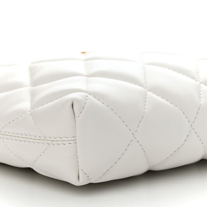 Balenciaga Nappa Calfskin Quilted Touch B Camera Shoulder Bag White 9 of 13