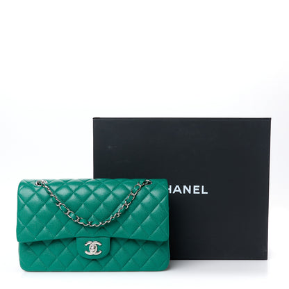 Chanel Caviar Quilted Medium Double Flap Green 12 of 12