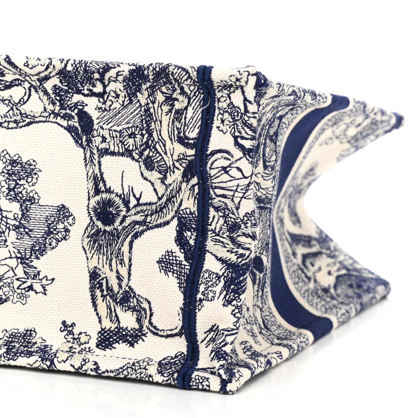 Canvas Embroidered Medium Dioriviera Toile De Jouy Book Tote Blue