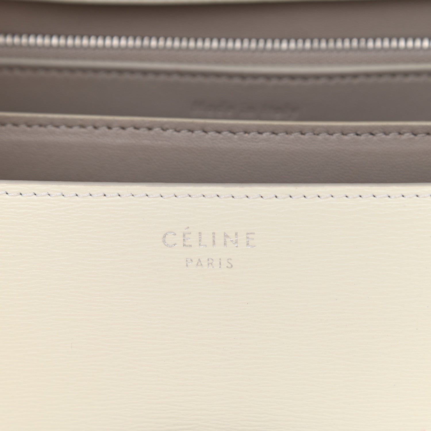 Celine Liege Calfskin Medium Classic Box Flap Bag White 4 of 10