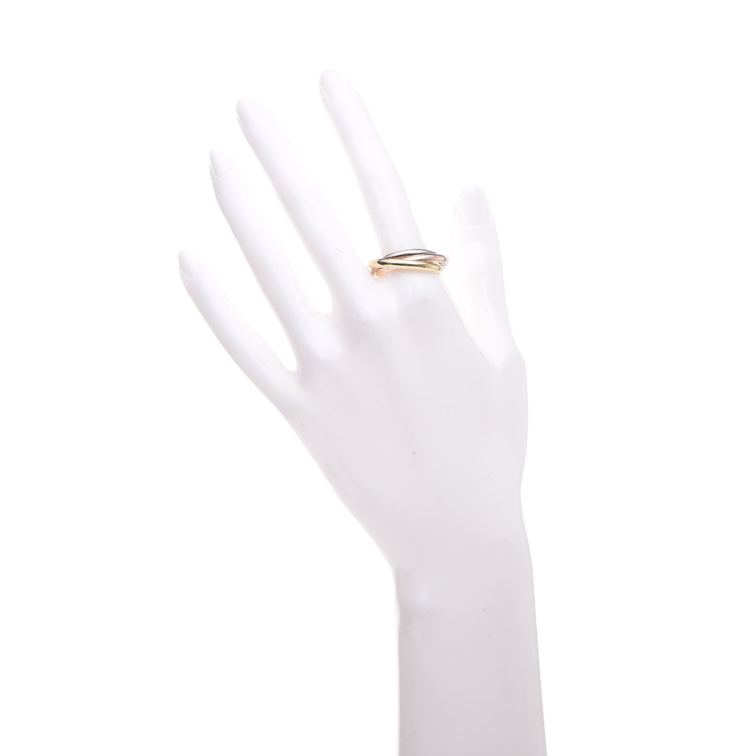 Cartier 18K Pink Yellow White Gold Small Trinity Ring 63 10.25 2 of 7
