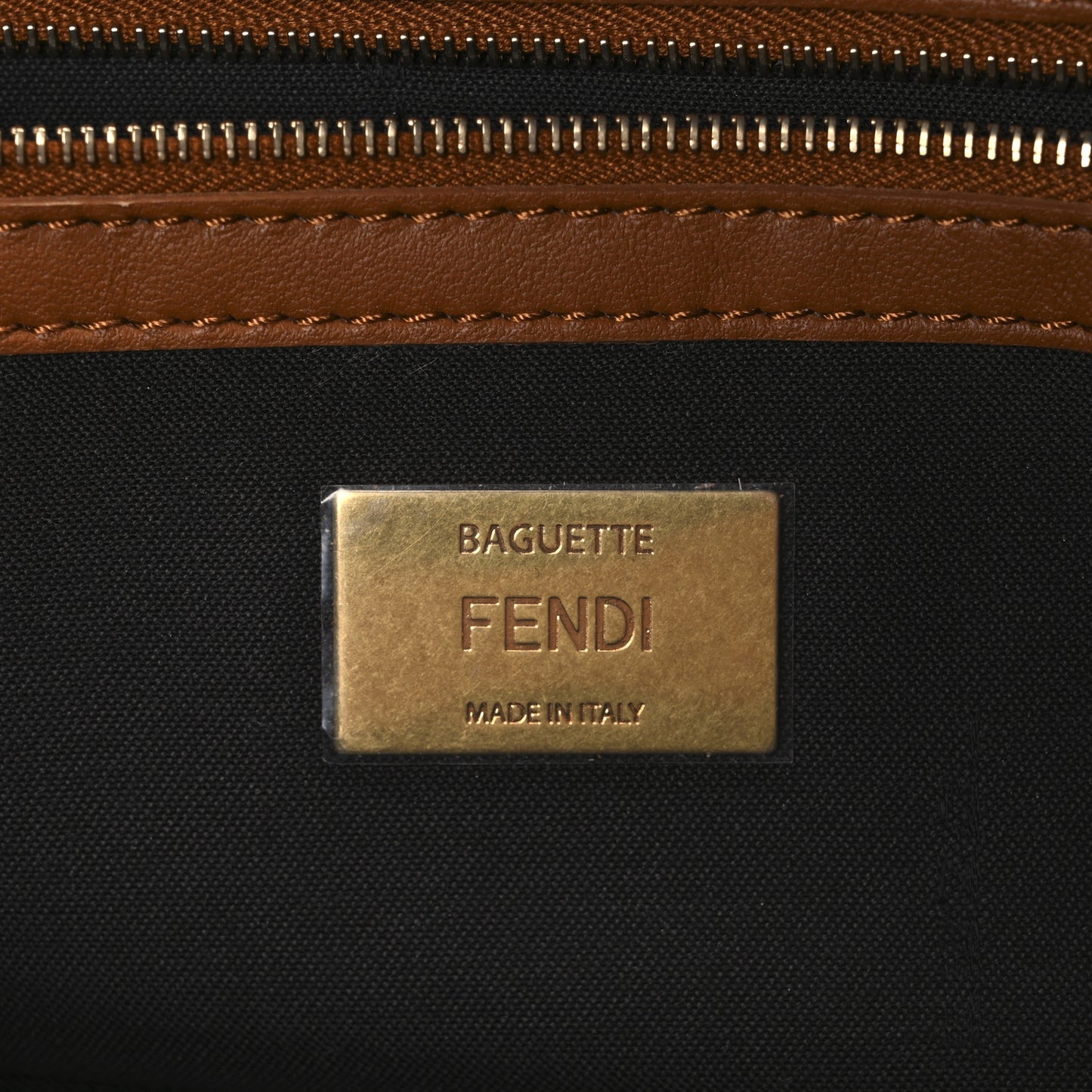 Nappa FF 1974 Embossed Baguette Brandy