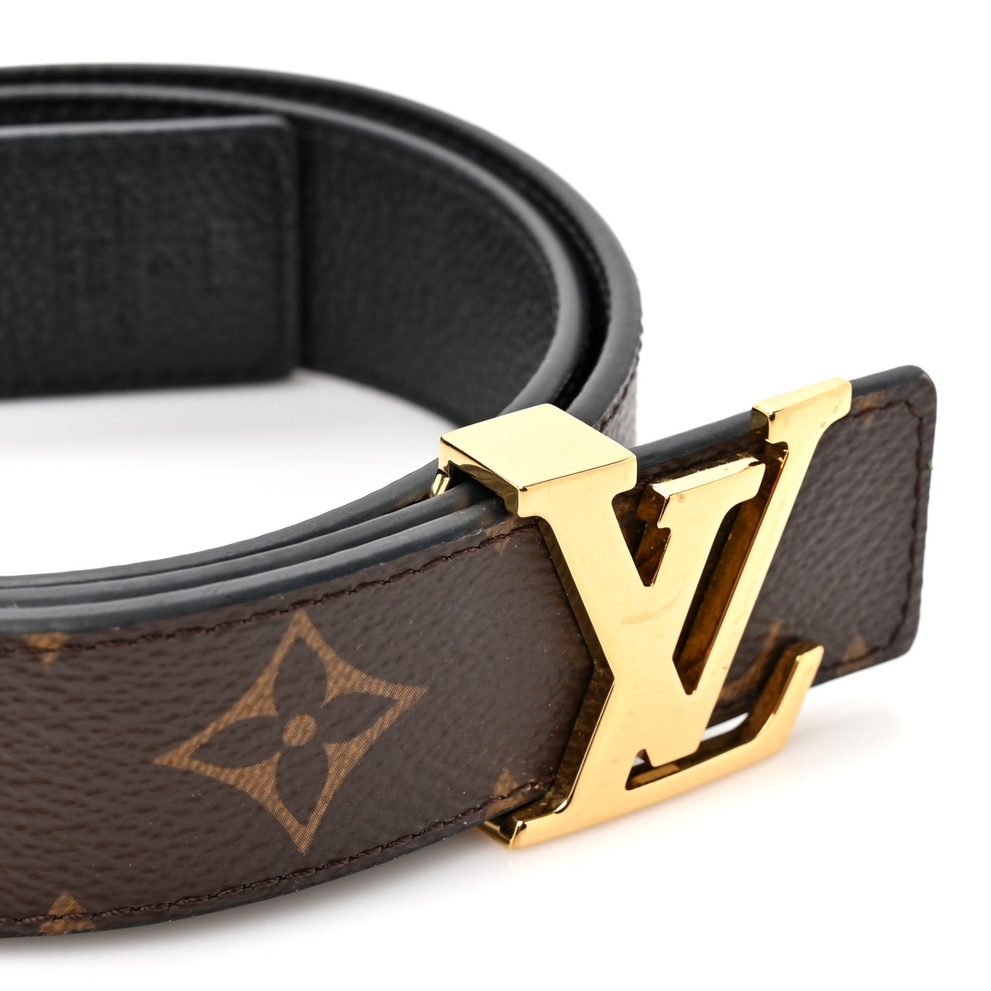 Calfskin Monogram 30mm LV Initiales Reversible Belt 80 32 Black