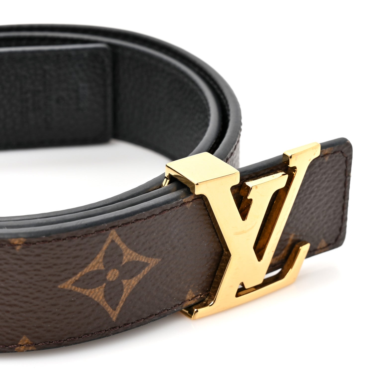 Louis Vuitton Calfskin Monogram 30mm LV Initiales Reversible Belt 80 32 Black 5 of 5