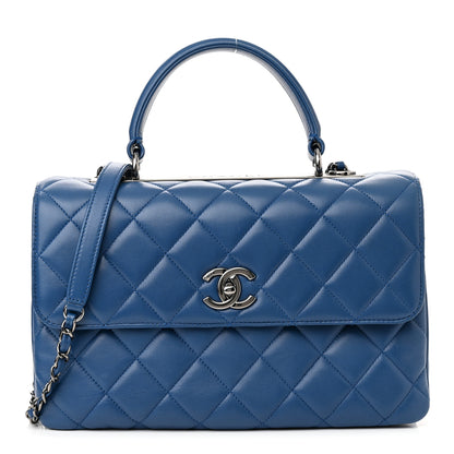 Chanel Lambskin Quilted Medium Trendy CC Flap Dual Handle Bag Blue 1 of 10