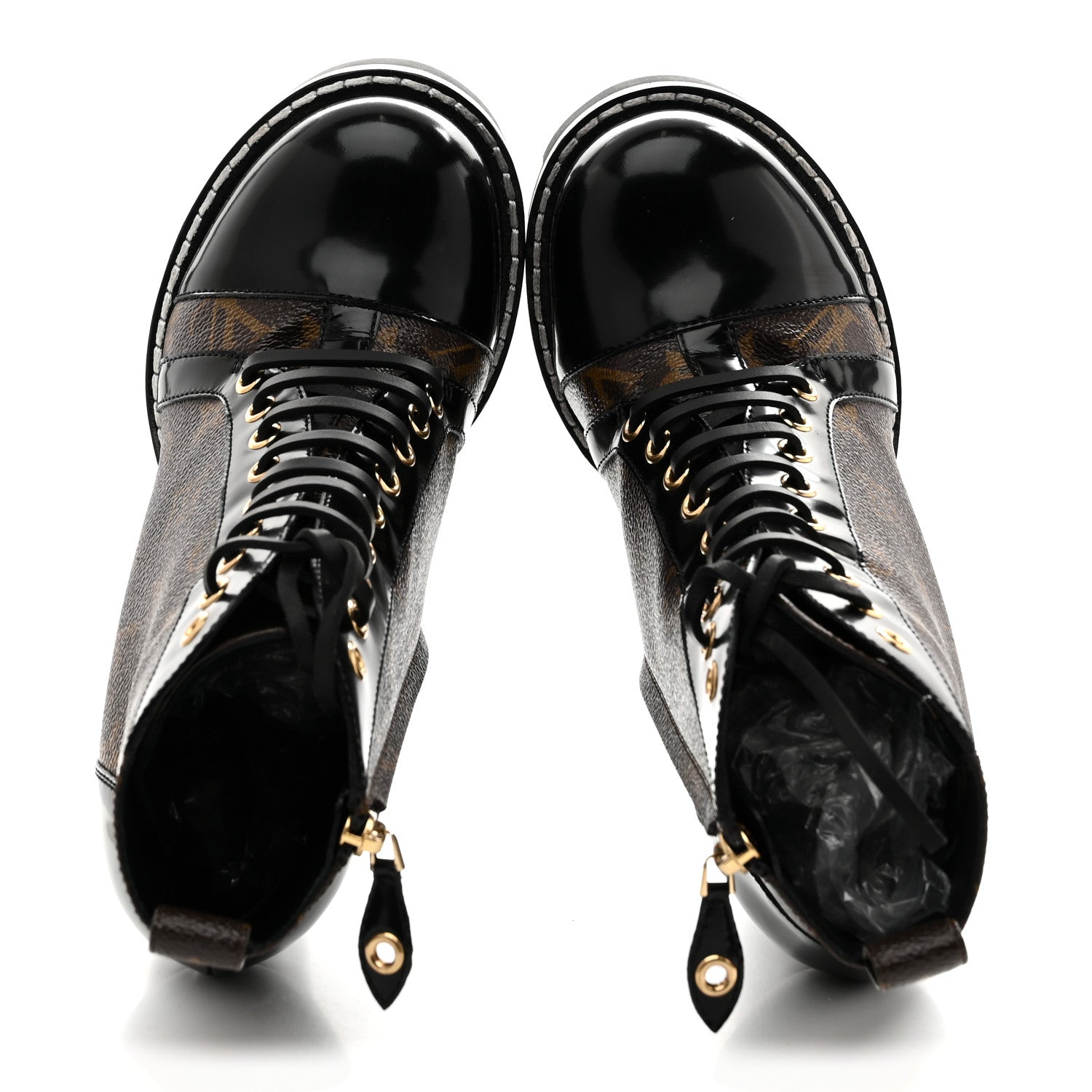 Louis Vuitton Patent Calfskin Monogram Star Trail Ankle Boots 37.5 Black 2 of 10