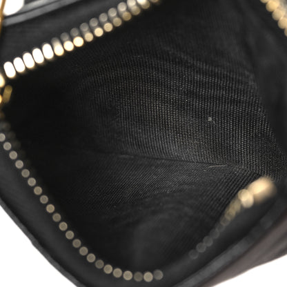 Saint Laurent Grain De Poudre Matelasse Chevron Monogram Zipped Card Case Black 6 of 9
