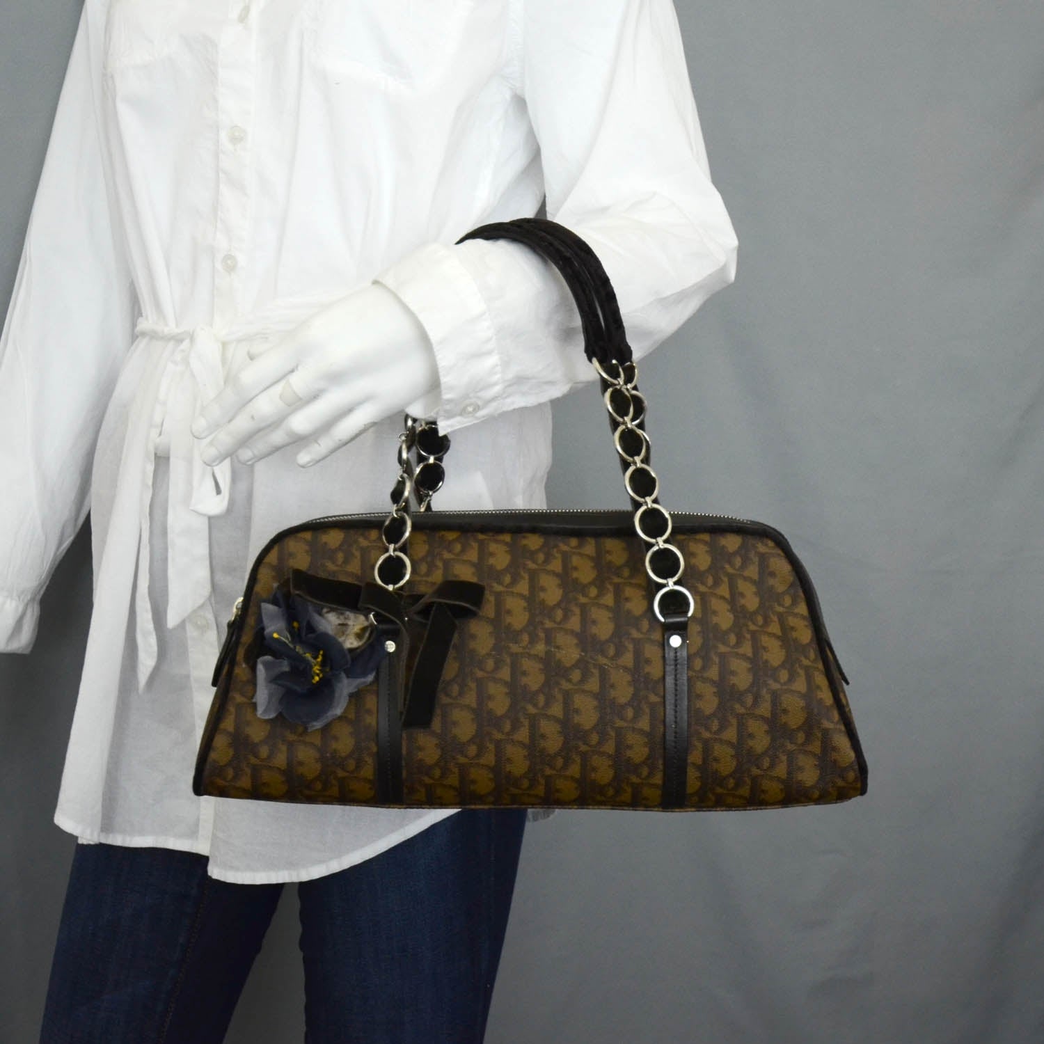 Christian Dior Monogram Trotter Romantique Zipped Tote Brown 2 of 12