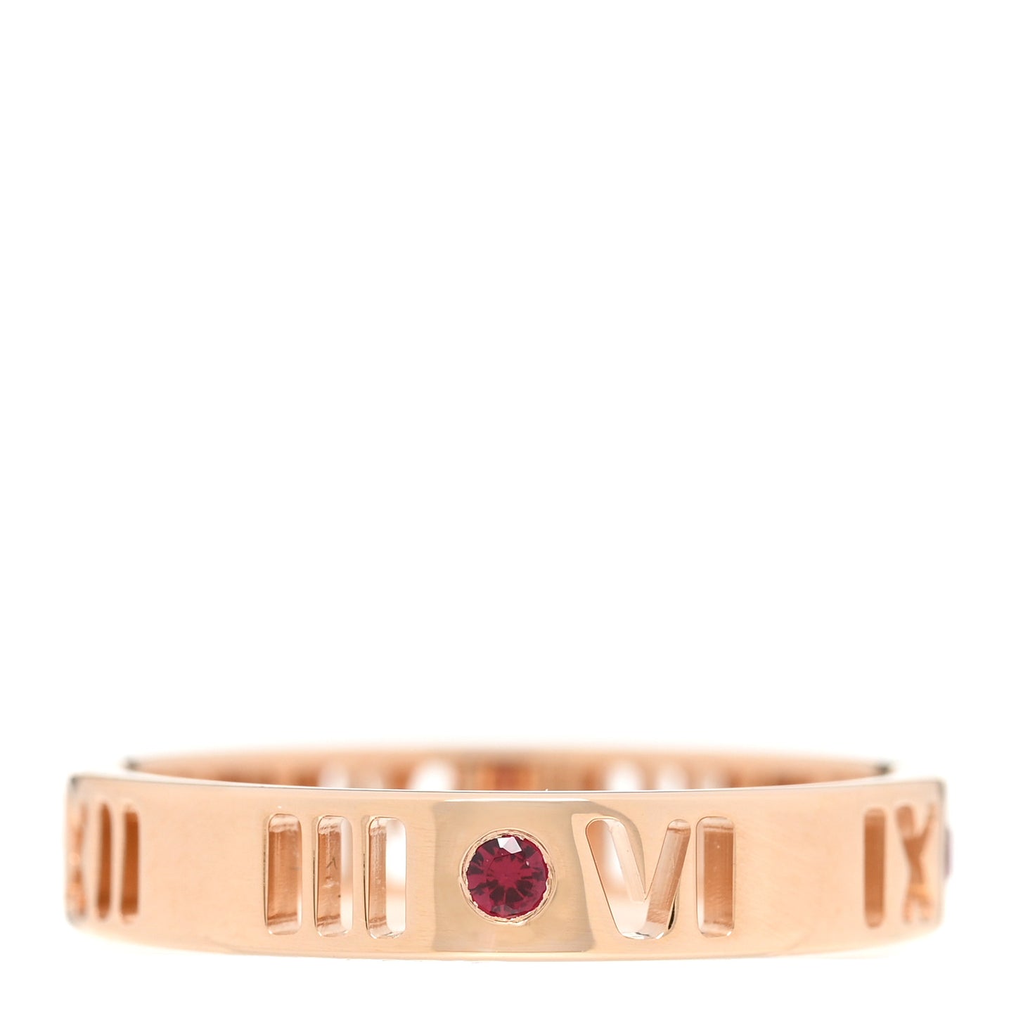 18K Rose Gold Ruby Atlas Pierced Ring 53 6.5
