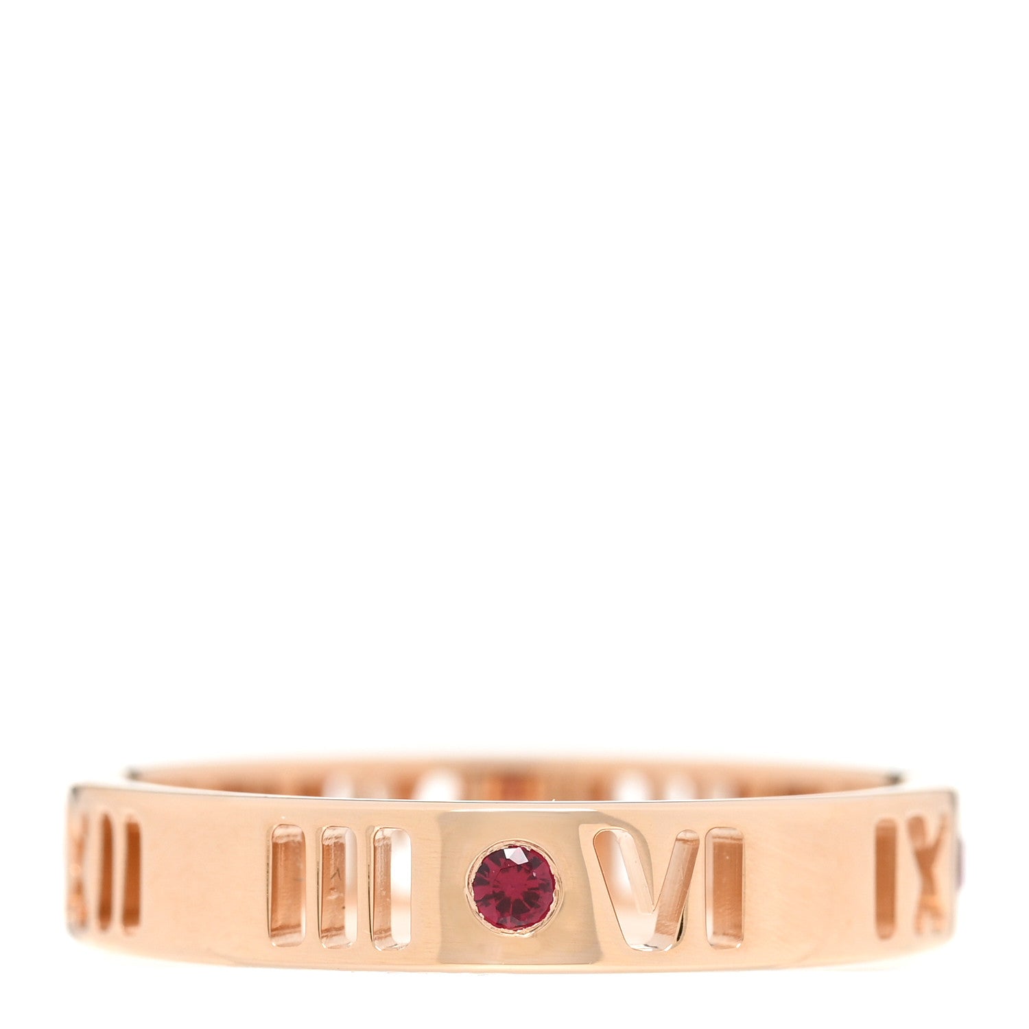 Tiffany 18K Rose Gold Ruby Atlas Pierced Ring 53 6.5 3 of 4