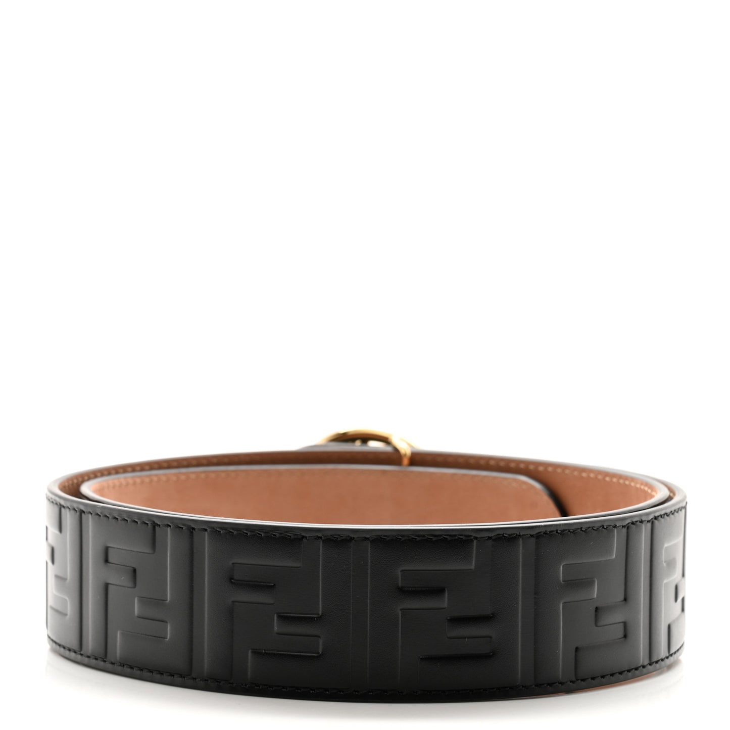 Calfskin F is Fendi FF 1974 Embossed Belt 90 36 Black