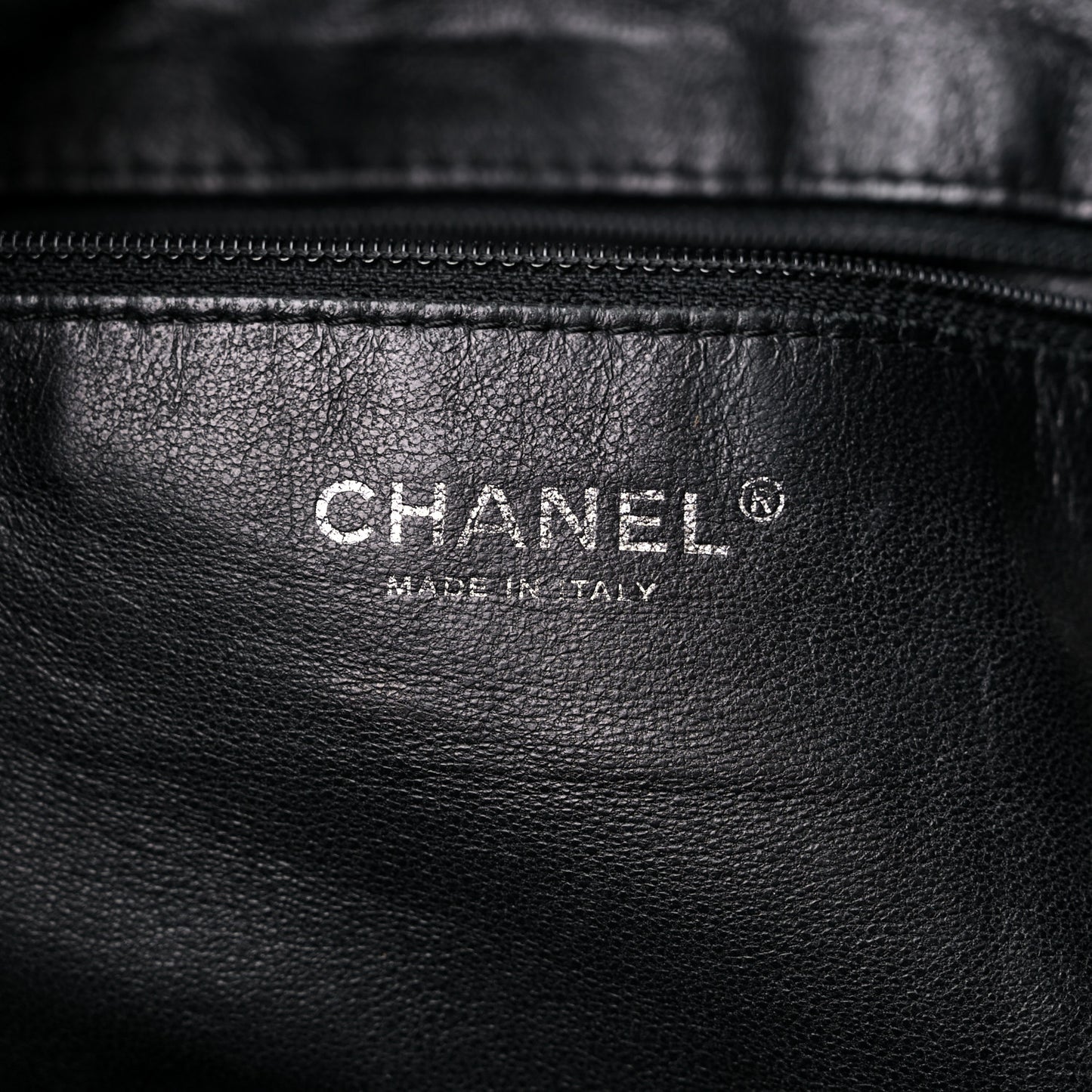 Glazed Calfskin East West Modern Chain Tote Black