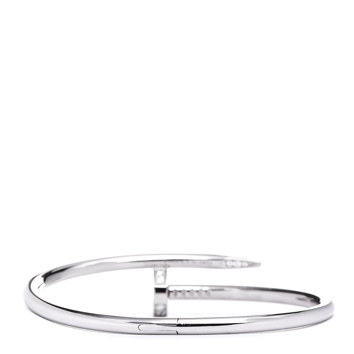 Cartier 18K White Gold Diamond Juste Un Clou Bracelet 17 3 of 6