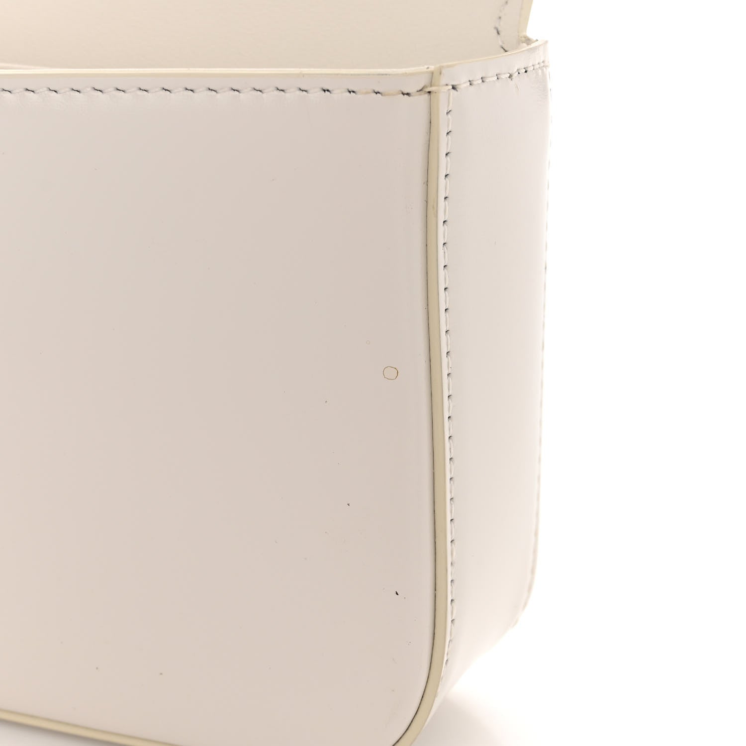 Celine Shiny Calfskin Cuir Triomphe Chain Shoulder Bag White 11 of 11