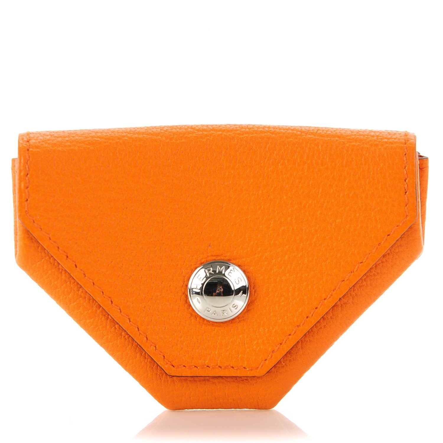 Hermes Chevre Mysore Le 24 Coin Purse Orange 1 of 7