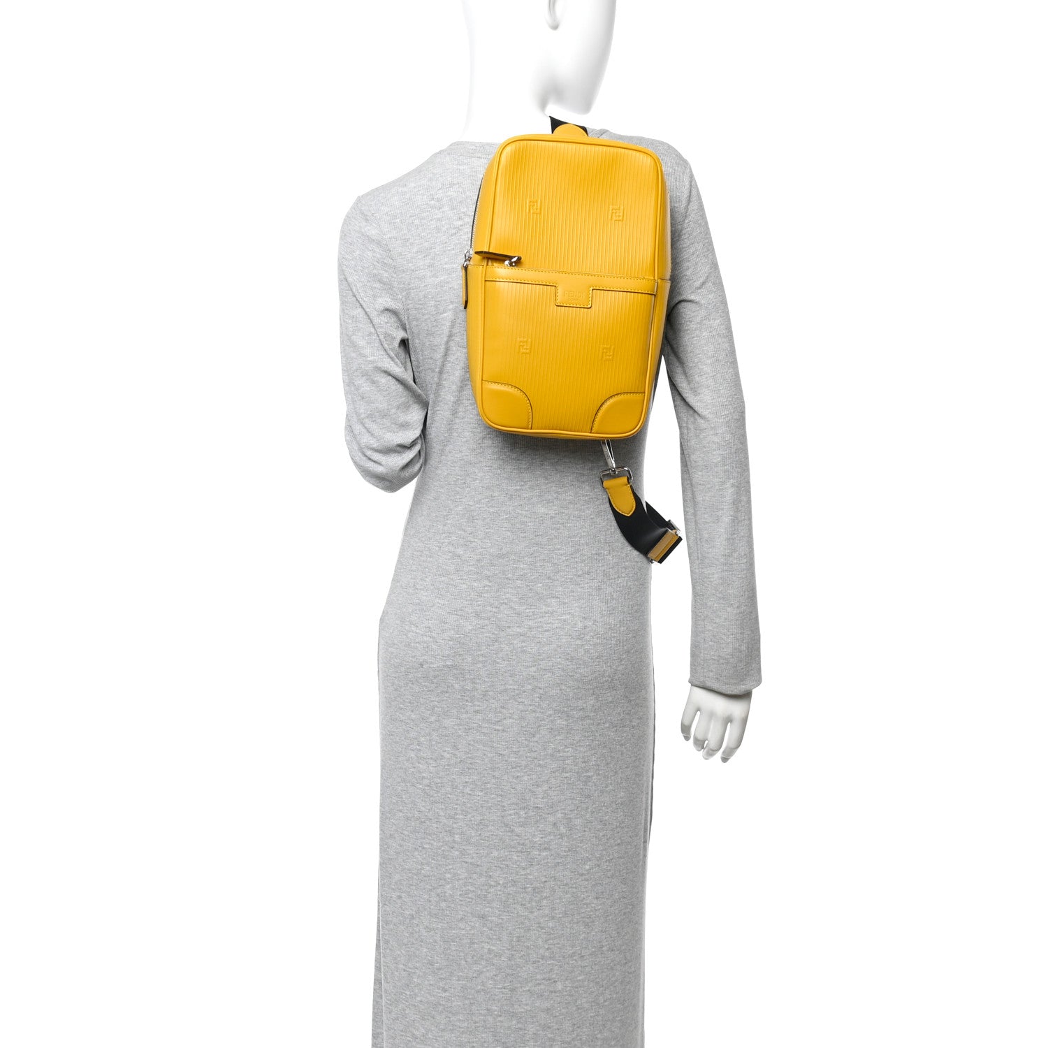 Fendi Vitello Astro Rubber Effect FF 1974 One-Shoulder Travel Backpack Sunflower 2 of 11