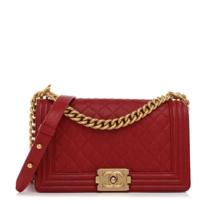 Chanel Caviar Quilted Medium Boy Flap Dark Red 1 of 10